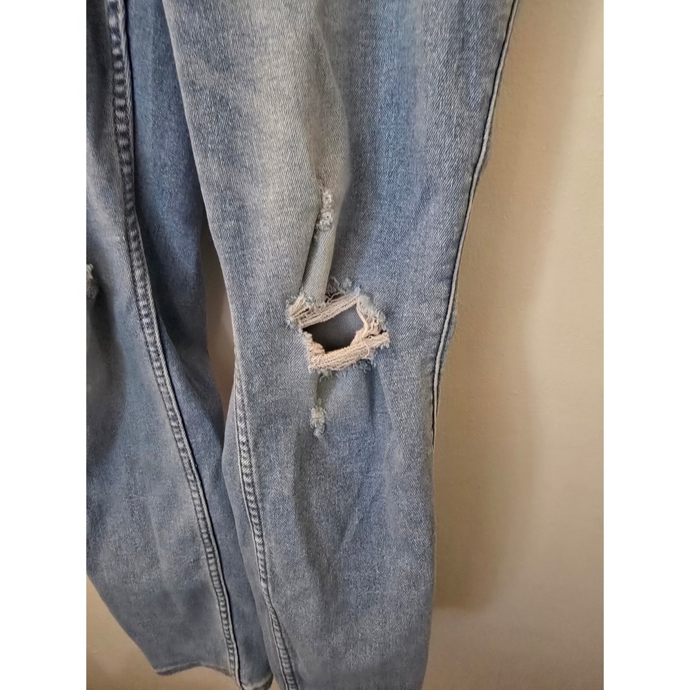 Old Navy Maternity Skinny Jeans Light Wash Distressed Rollover Panel Size 16 - Picture 5 of 8